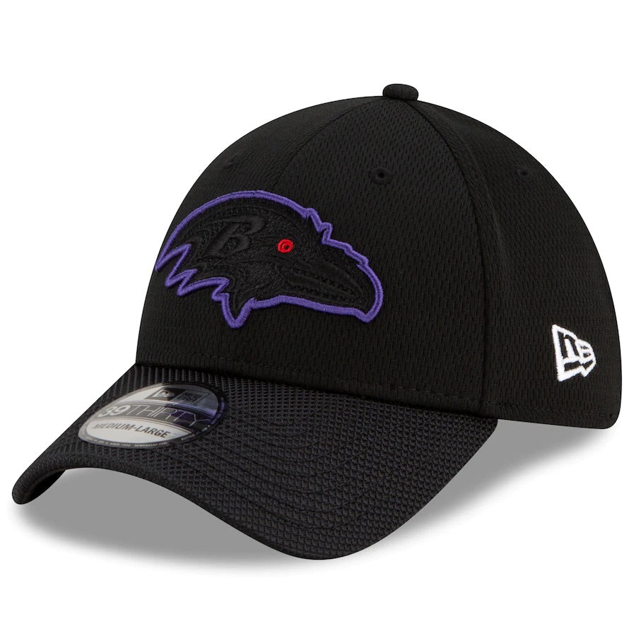 New Era Baltimore Ravens Black 2019 NFL Sideline Road Official 39THIRTY Flex Hat Size: Small/Medium