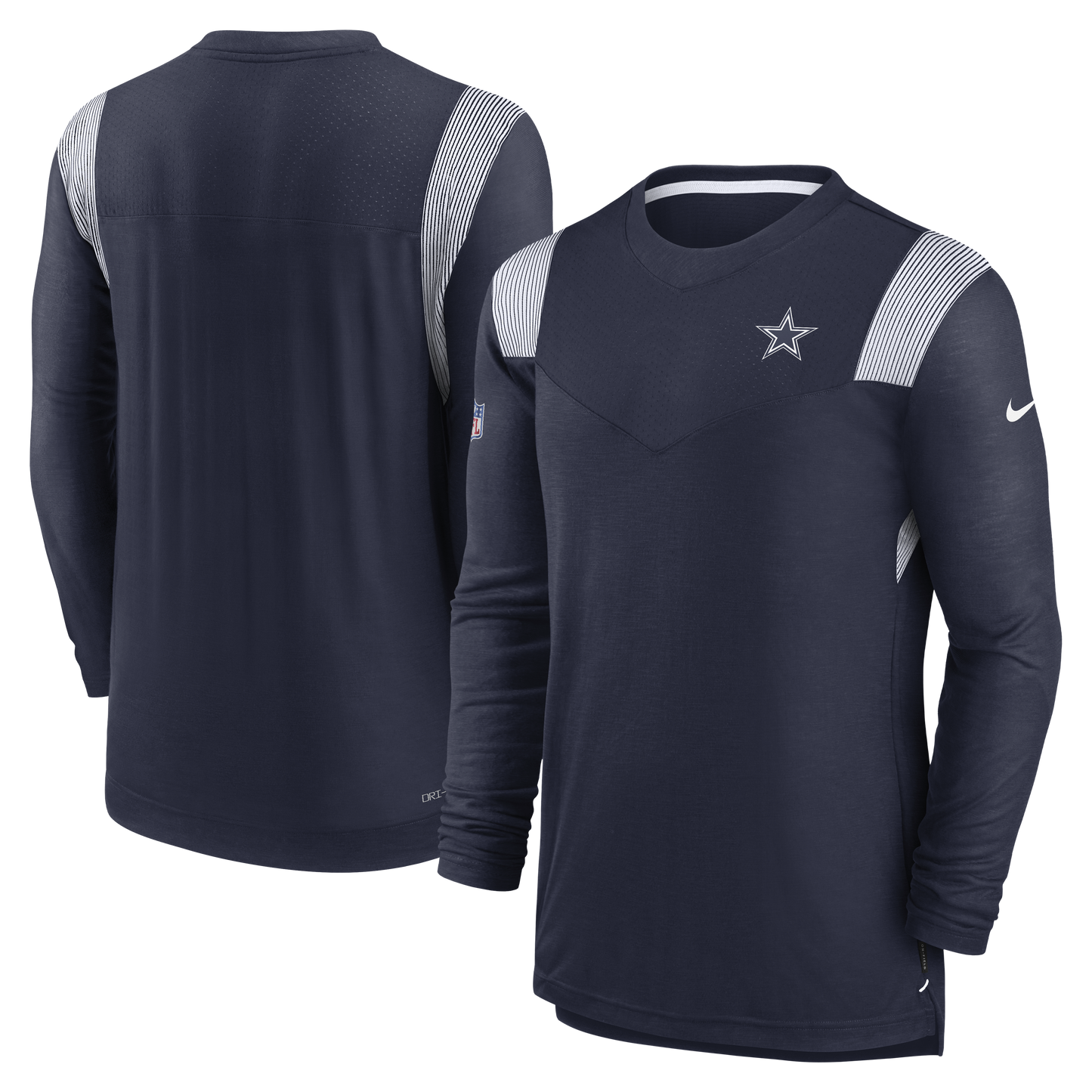 Dallas Cowboys Nike Navy Sideline Tonal Logo Performance Player Long Sleeve T-Shirt - Pro League Sports Collectibles Inc.