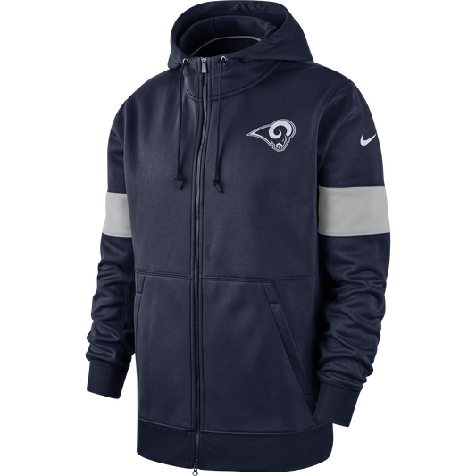 Los Angeles Rams Nike Therma Full Zip Hoodie - Pro League Sports Collectibles Inc.