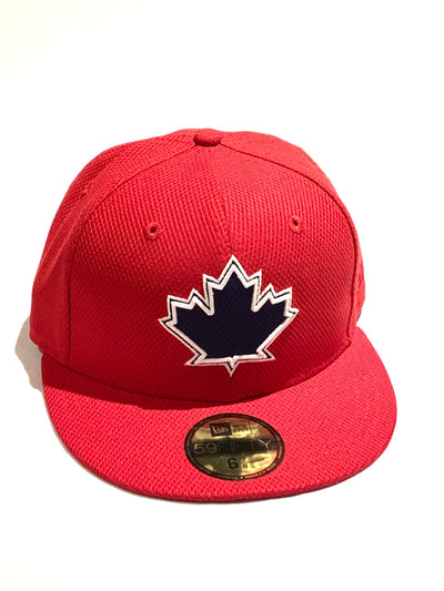 Toronto Blue Jays Red Navy Leaf 59Fifty New Era Fitted Hat - Pro League Sports Collectibles Inc.