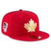 Toronto Blue Jays Red Gold Stars and Stripes July 4th 2018 New Era 59FIFTY Fitted Hat - Pro League Sports Collectibles Inc.