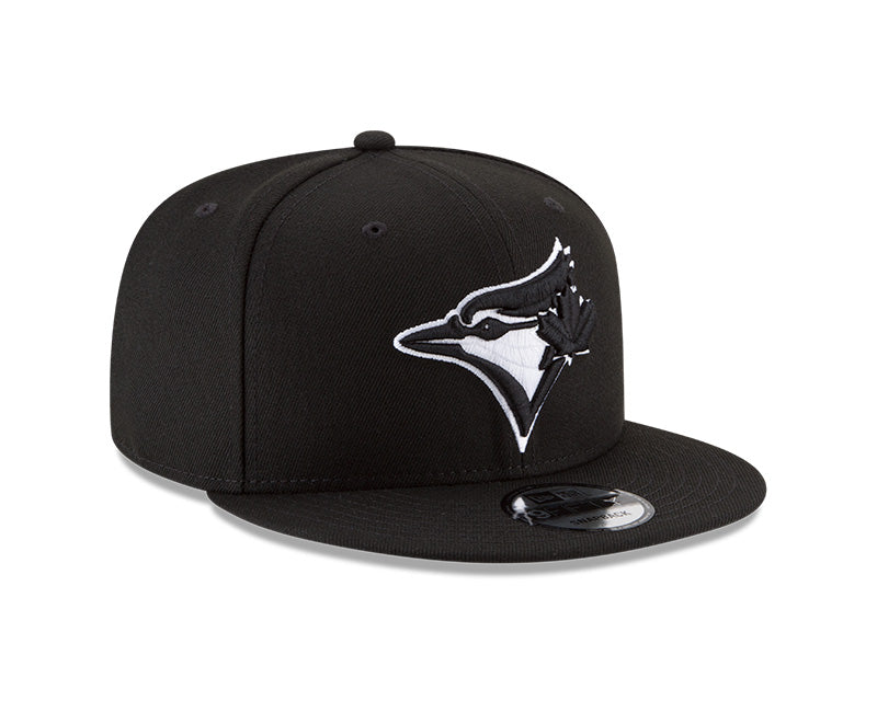 Toronto Blue Jays Basic Black White 9Fifty New Era Snapback Hat - Pro League Sports Collectibles Inc.