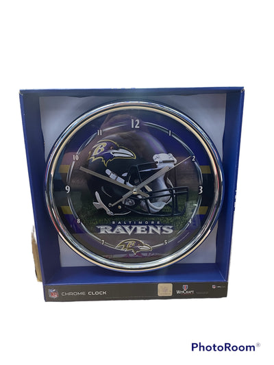 Baltimore Ravens WinCraft NFL Chrome Clock - Pro League Sports Collectibles Inc.