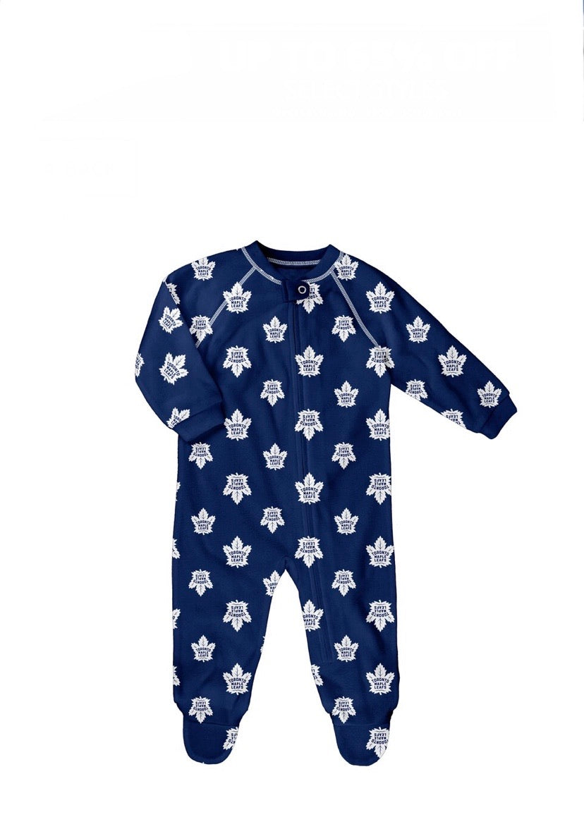 Outerstuff Newborn and Infant Royal/Gray Toronto Blue Jays Game Nap Teddy Fleece Bunting Full-Zip Sleeper