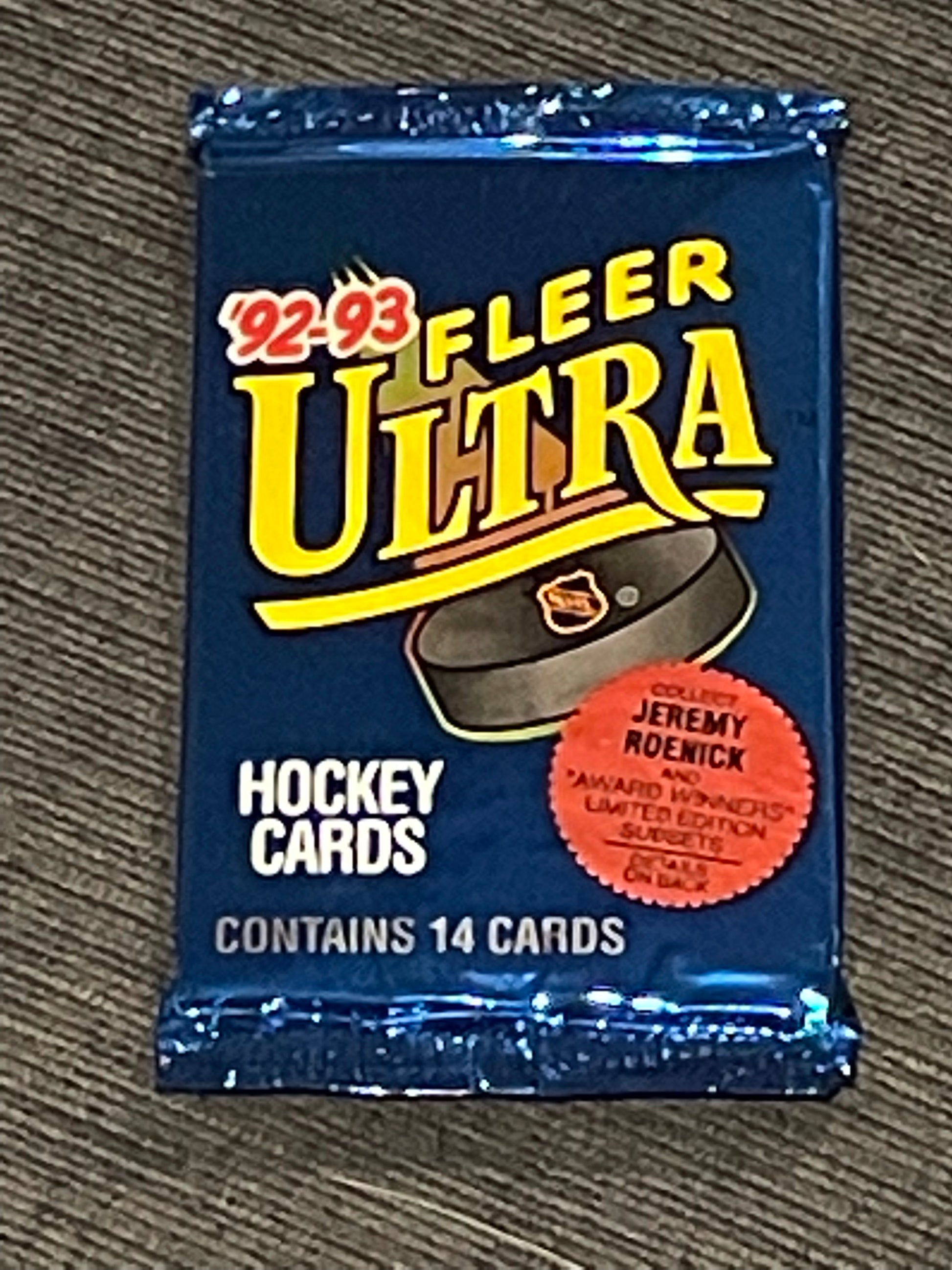 VINTAGE 1992-93 Fleer Ultra NHL Hockey Cards -1 Pack / 14 Cards - Pro League Sports Collectibles Inc.