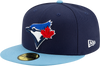 Youth Toronto Blue Jays Navy/ Light Blue New Alternate 4 Authentic Collection On-Field New Era - 59FIFTY Fitted Hat - Pro League Sports Collectibles Inc.