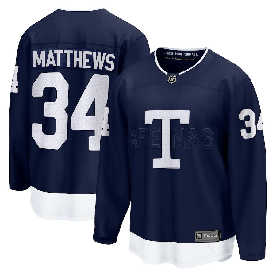 Men's Toronto Maple Leafs Black #34 Auston Matthews Blue 2022