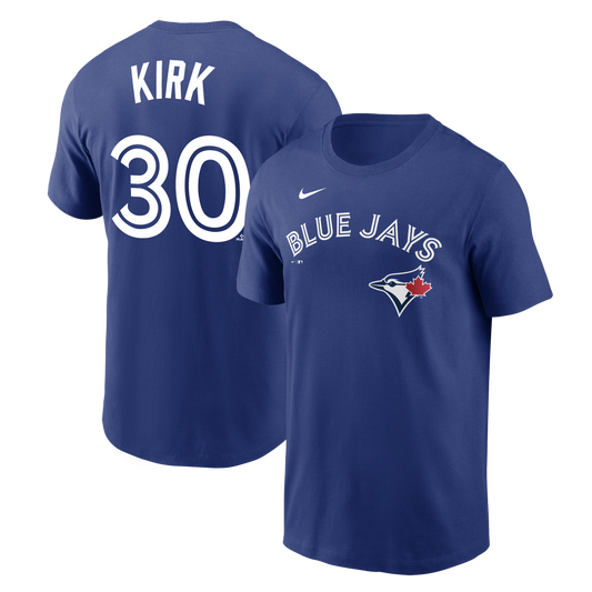 Toronto Blue Jays Alejandro Kirk #30 Nike Royal Blue Name & Number T-Shirt - Pro League Sports Collectibles Inc.