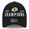 Los Angeles Rams New Era Super Bowl LVI Champions - Locker Room Trophy Collection 9FORTY Snapback Adjustable Hat - Pro League Sports Collectibles Inc.
