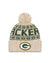 Women's Green Bay Packers New Era 2021 NFL Sideline Pom Cuffed Knit Hat - Natural