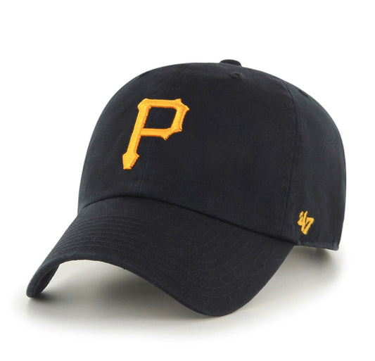 Pittsburgh Pirates Black Clean Up '47 Brand Adjustable Hat - Pro League Sports Collectibles Inc.