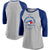 Women’s Toronto Blue Jays Encircled Nike Tri-Blend 3/4 Sleeve Raglan Gray Royal T-Shirt