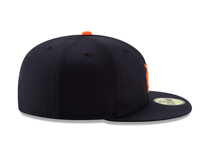 Detroit Tigers New Era Navy/Orange Authentic Collection On-Field Road 59FIFTY Fitted Hat - Pro League Sports Collectibles Inc.