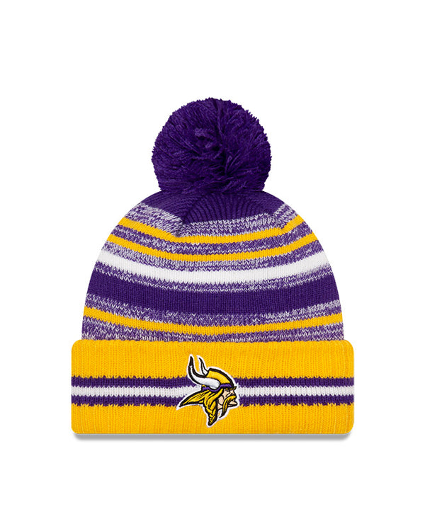 Minnesota Vikings Beanie New Era 2020 NFL Sideline Official Sport Pom  Cuffed Knit Hat