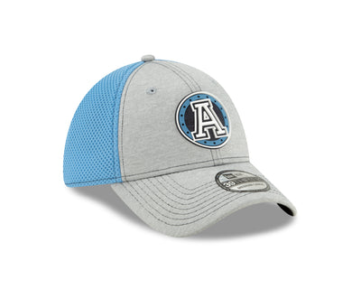 Toronto Argonauts CFL New Era 19 On-field Sideline Grey/Blue Mesh 39Thirty Stretch Fit Hat - Pro League Sports Collectibles Inc.