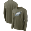 Philadelphia Eagles Nike 2022 Salute To Service - Team Logo Long Sleeve T-Shirt - Olive - Pro League Sports Collectibles Inc.