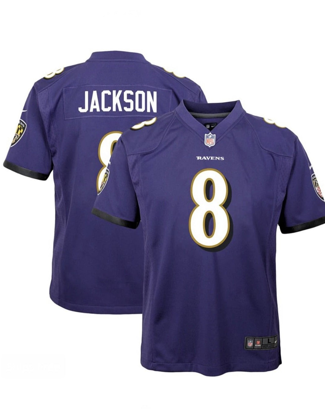 Black Nike NFL Baltimore Ravens Jackson #8 Jersey Junior