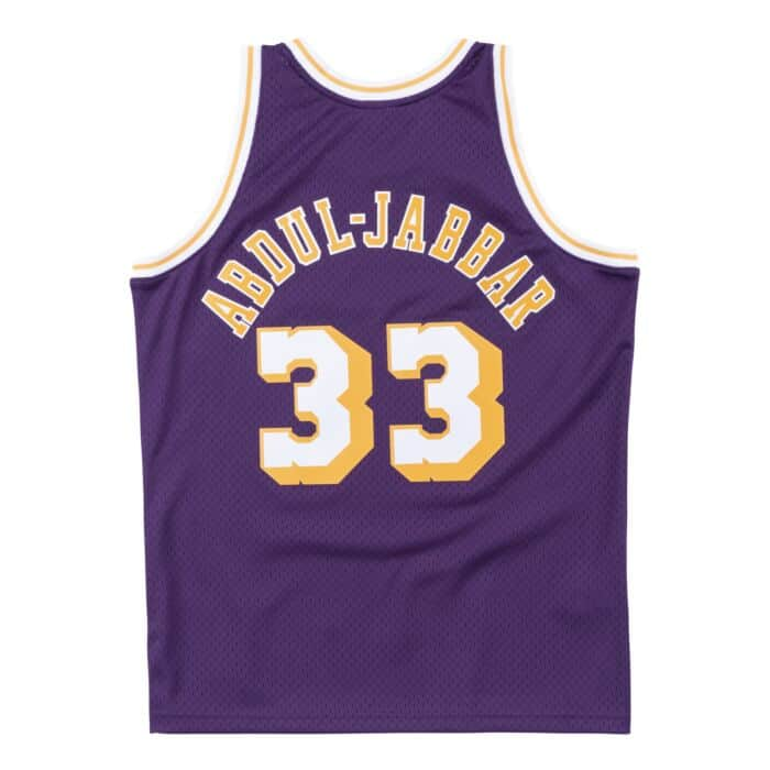 Kareem Abdul-Jabbar Los Angeles Lakers Mitchell & Ness 1983-84 Hardwood Classic Swingman Purple Jersey - Pro League Sports Collectibles Inc.