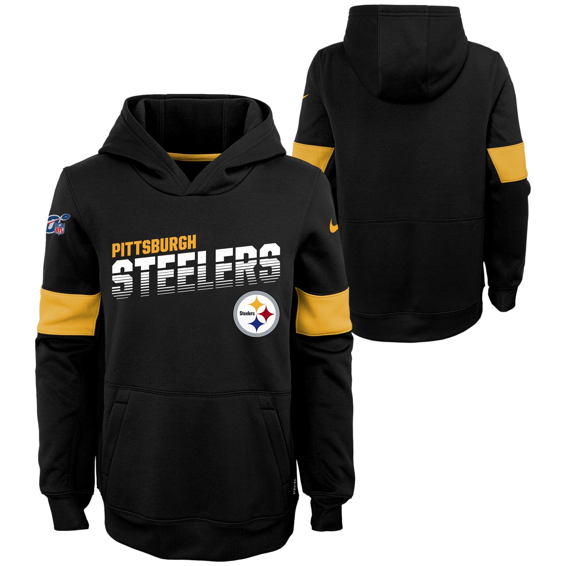 Youth Pittsburgh Steelers Nike Black Icon Performance Pullover Hoodie