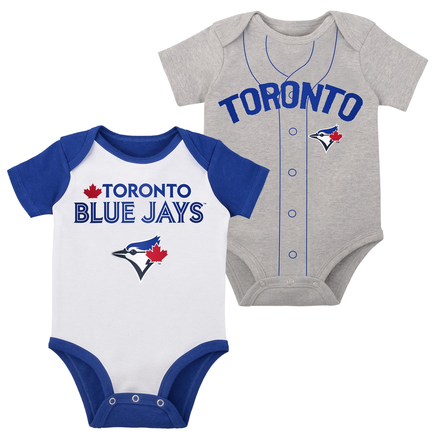 Infant Toronto Blue Jays Slug Romper Onesie 2 Pack Set - Pro League Sports Collectibles Inc.