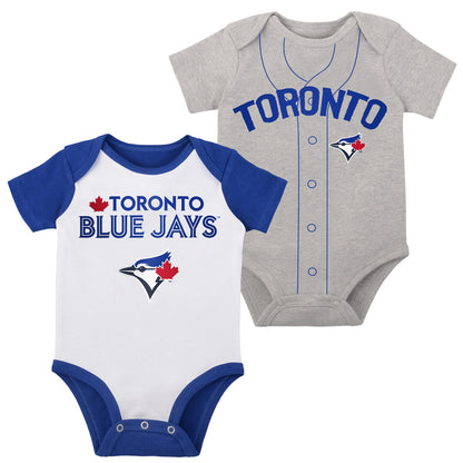 Infant Toronto Blue Jays Slug Romper Onesie 2 Pack Set - Pro League Sports Collectibles Inc.