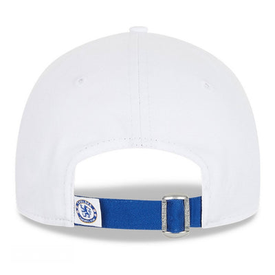 Chelsea Football Club White Cotton Wordmark 9Forty New Era Adjustable Hat - Pro League Sports Collectibles Inc.