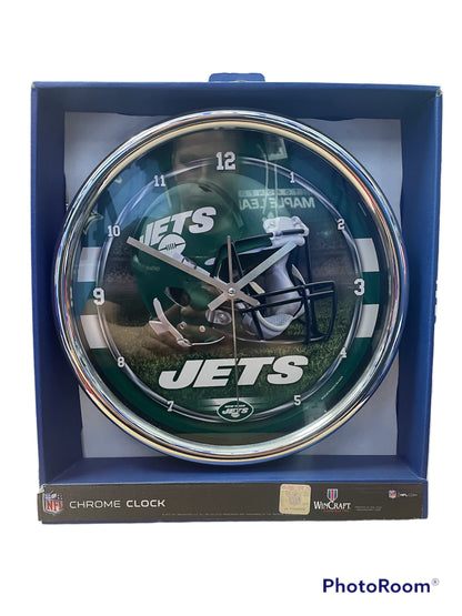 New York Jets WinCraft NFL Chrome Clock - Pro League Sports Collectibles Inc.