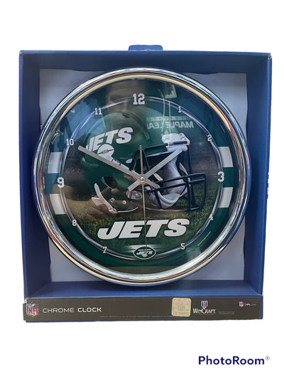New York Jets WinCraft NFL Chrome Clock - Pro League Sports Collectibles Inc.