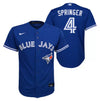 Toddler Toronto Blue Jays George Springer #4 Nike Royal Blue Replica Team Jersey - Pro League Sports Collectibles Inc.