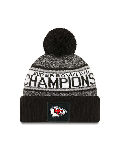 Kansas City Chiefs New Era Super Bowl LVII Champions Parade Pom Knit Hat - Pro League Sports Collectibles Inc.