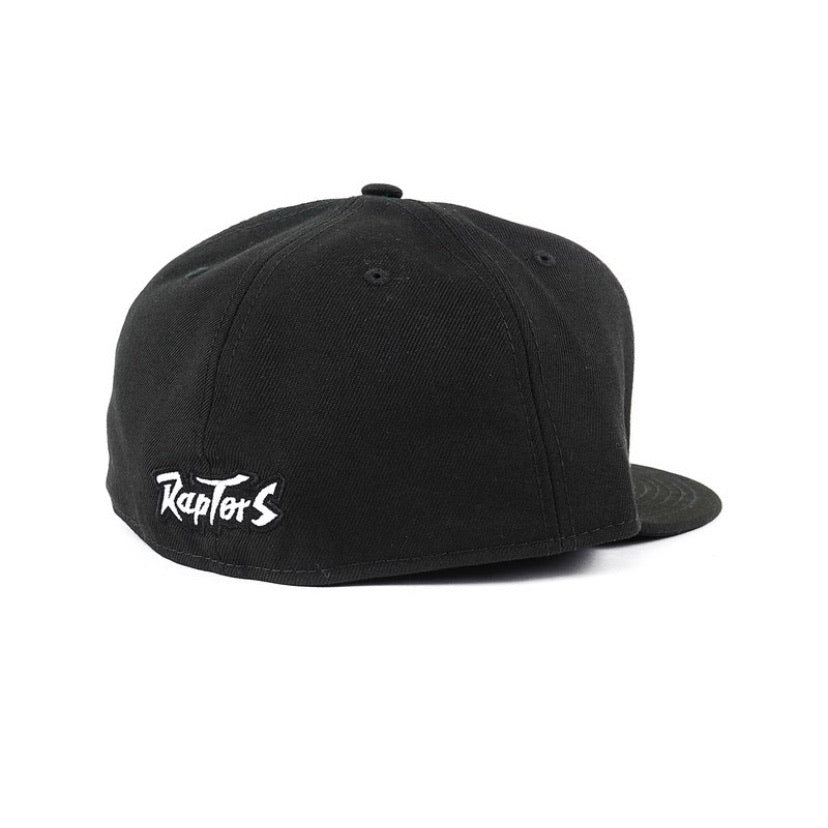 Toronto Raptors Hardwood Classic Black White 59Fifty New Era Fitted Hat - Pro League Sports Collectibles Inc.