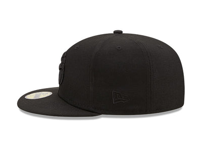 Toronto Raptors Black on Black Ball Logo 59Fifty New Era Fitted Hat - Pro League Sports Collectibles Inc.