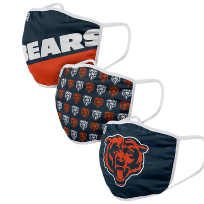 Chicago Bears FOCO NFL Face Mask Covers Adult 3 Pack - Pro League Sports Collectibles Inc.