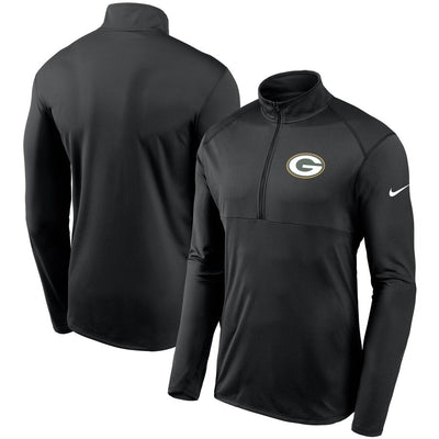 Green Bay Packers Nike Black Fan Gear Element Performance Half-Zip Long Sleeve Shirt - Pro League Sports Collectibles Inc.
