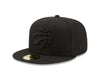 Toronto Raptors Black on Black Ball Logo 59Fifty New Era Fitted Hat - Pro League Sports Collectibles Inc.
