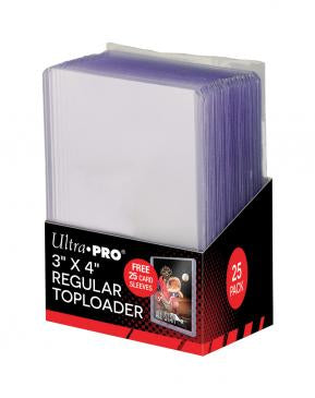 Ultra Pro Toploaders 3X4 Regular 25pt Pack With 25 Free Cards Sleeves - Pro League Sports Collectibles Inc.