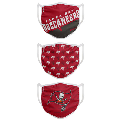 Tampa Bay Buccaneers Game Time FOCO NFL Face Mask Covers Adult 3 Pack - Pro League Sports Collectibles Inc.