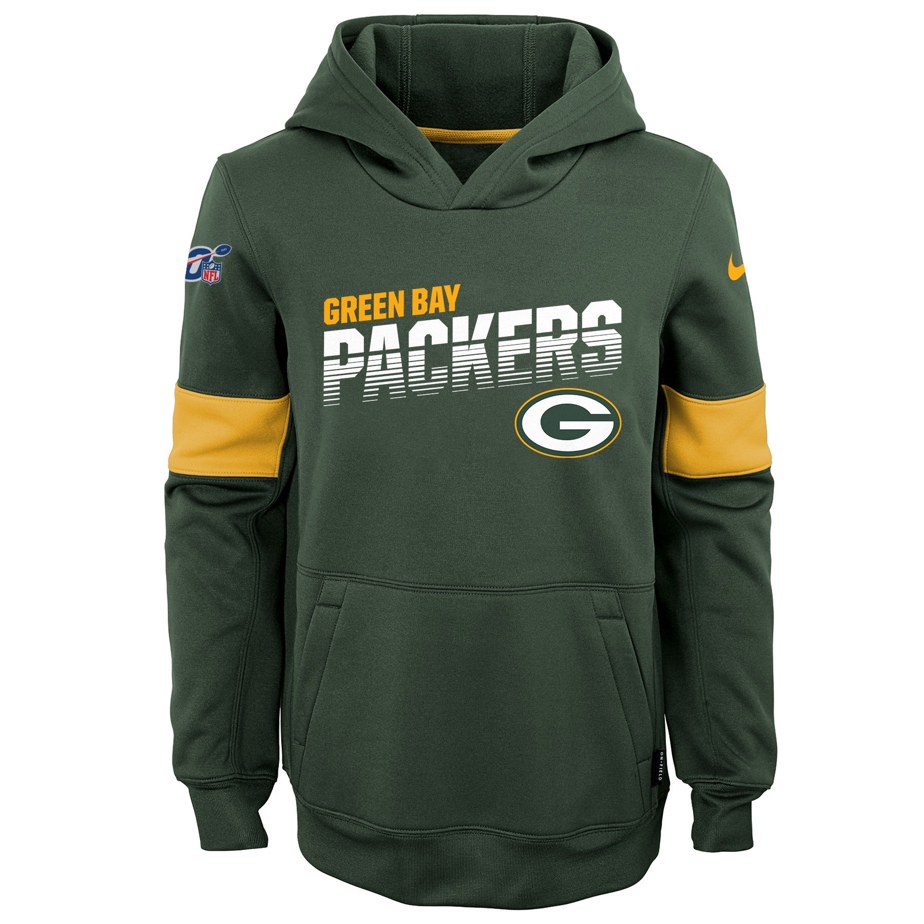 Green Bay Packers Nike Side Line Therma Hoodie - Youth