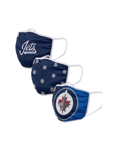 Youth Winnipeg Jets FOCO NHL Face Mask Covers 3 Pack - Pro League Sports Collectibles Inc.