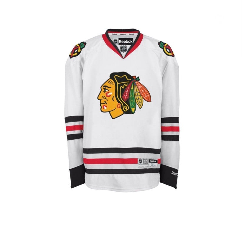 Chicago Blackhawks Premier Away Replica Reebok White Jersey - Pro League Sports Collectibles Inc.