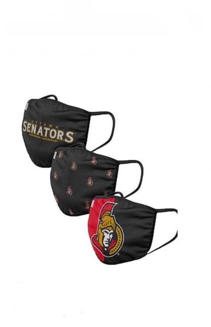 Youth Ottawa Senators FOCO NHL Face Mask Covers 3 Pack - Pro League Sports Collectibles Inc.