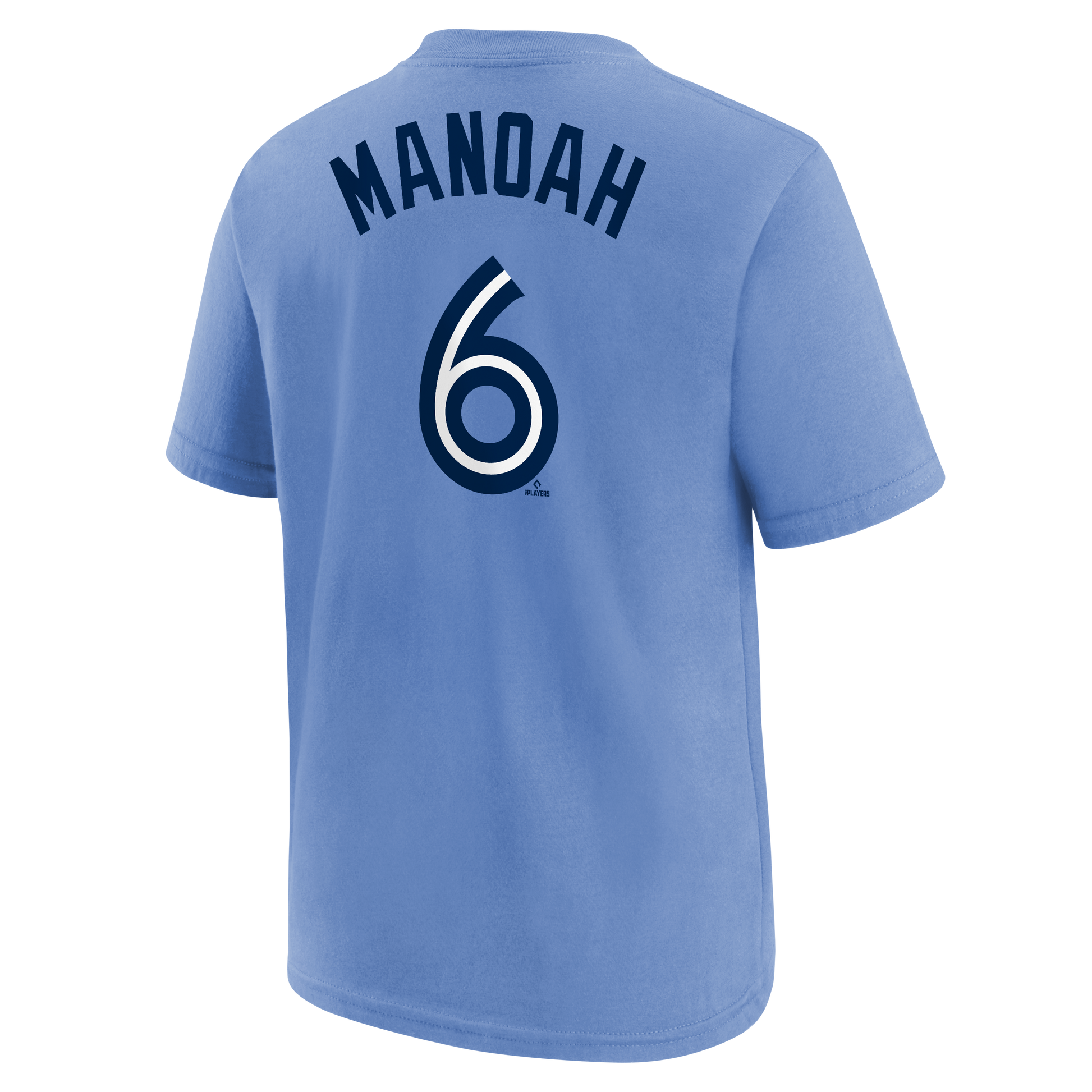 Child Toronto Blue Jays Alex Manoah #6 Nike Powder Blue Horizon Name & Number T-Shirt - Pro League Sports Collectibles Inc.