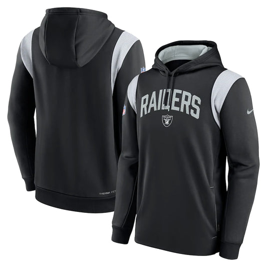 Las Vegas Raiders Nike 2022 Sideline Fleece Performance Therma Fit - Pullover Hoodie - Pro League Sports Collectibles Inc.