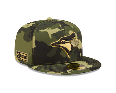 Toronto Blue Jays Camo Armed Forces 2022 On-Field New Era 59FIFTY Fitted Hat - Pro League Sports Collectibles Inc.
