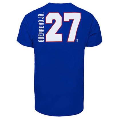 Toronto Blue Jays Vladimir Guerrero Jr. 47 Brand Blue Name & Number T-Shirt - Pro League Sports Collectibles Inc.