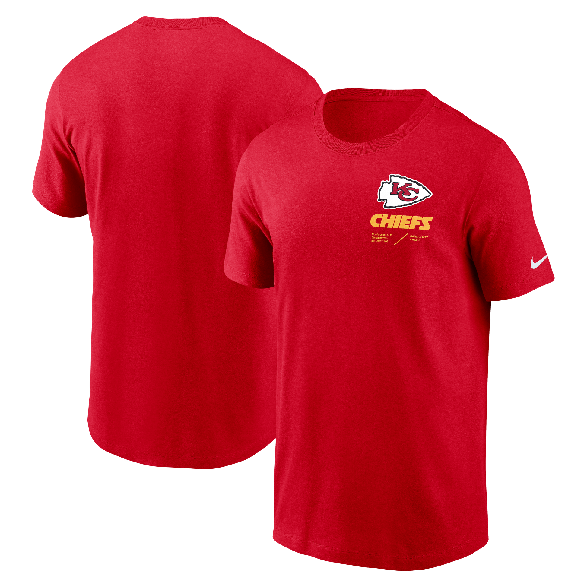 Kansas City Chiefs Sideline Infograph Lockup Performance T-Shirt - Red - Pro League Sports Collectibles Inc.