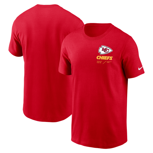 Kansas City Chiefs Sideline Infograph Lockup Performance T-Shirt - Red - Pro League Sports Collectibles Inc.