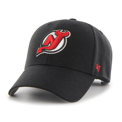 New Jersey Devils Black 47 Brand MVP Basic Adjustable Hat - Pro League Sports Collectibles Inc.