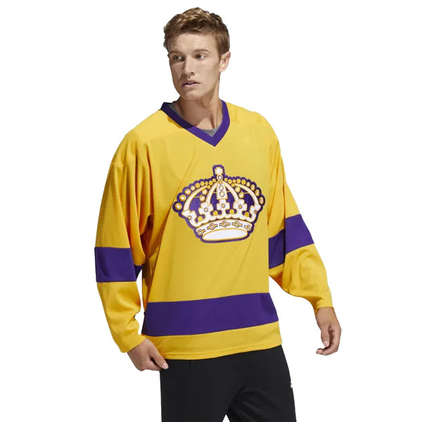 Men's adidas Gold Los Angeles Kings Team Classics Authentic Blank Jersey