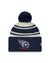 Tennessee Titans New Era 2022 Sideline - Sport Cuffed Pom Knit Hat - Cream/Navy
